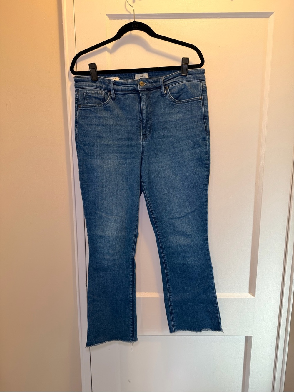 NYDJ Medium Blue Flare Crop Jeans